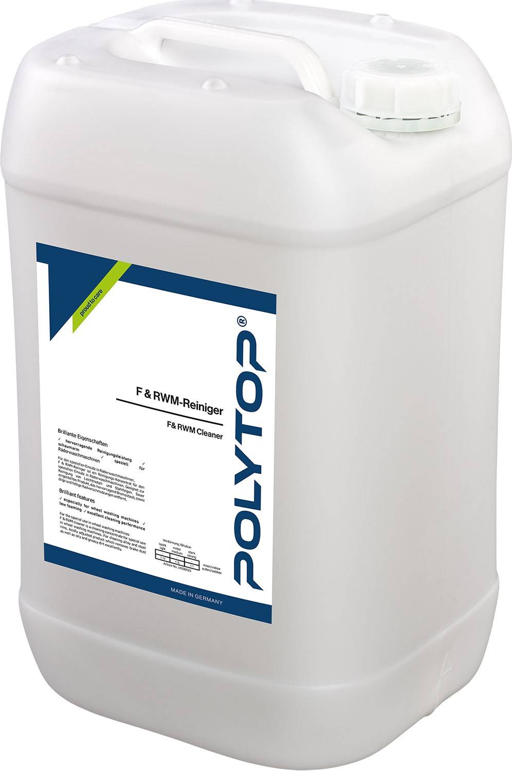 F & RWM-Reiniger speziell für Räderwaschmaschinen im 25 L Kanister
