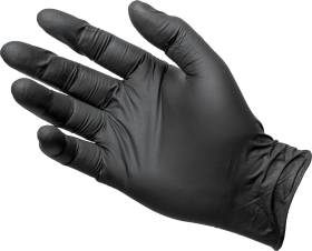 Flüssigkeitsdichter, schwarzer Einweghandschuh